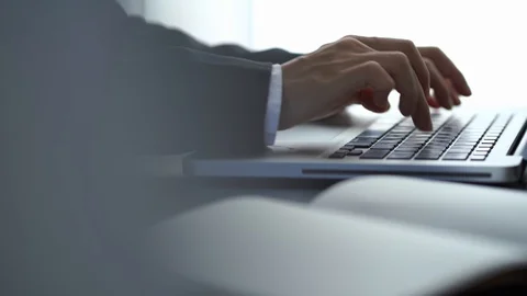 Business using laptop computer at office, working for success concept 库存影片 121263785