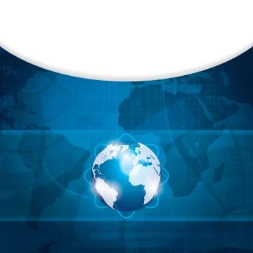 Business vector blue background global concept Stock-Illustration