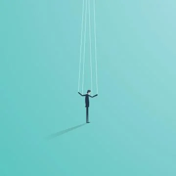 Business vector concept of manipulation, exploitation, domination, control and Stock Illustration