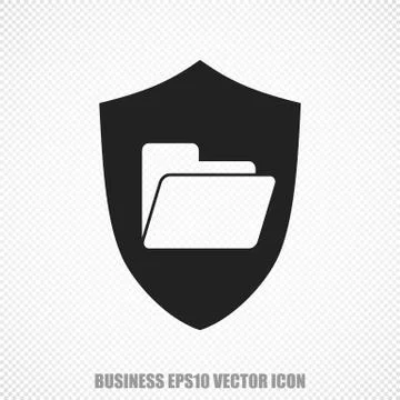 Business vector Folder With Shield icon. Modern flat design Illustrazione stock