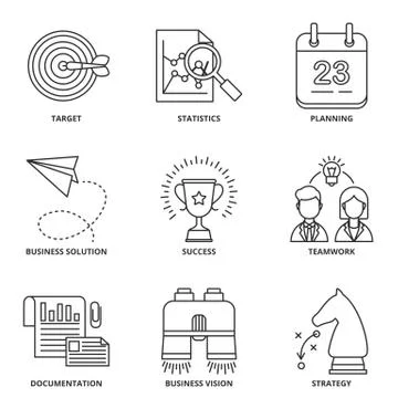 Business vector icons set Stock Illustration
