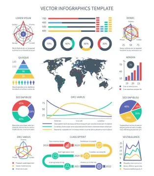 Business vector infographics. Statistics data charts, graphs and visualization Illustrazione stock