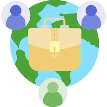 Business vector outsource remote work flat icon Stock Illustration