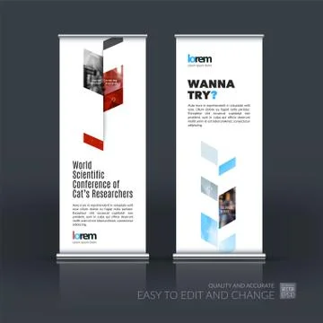 Business vector set of modern roll Up Banner stand design templa Illustration