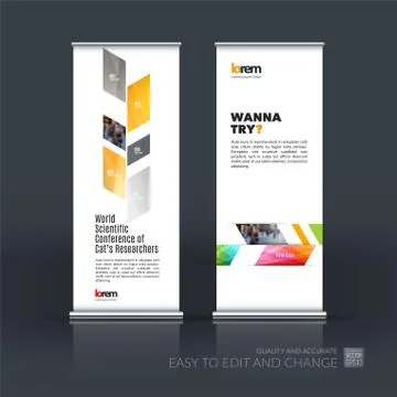 Business vector set of modern roll Up Banner stand design templa Illustration