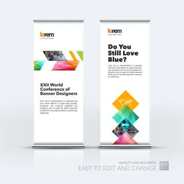 Business vector set of modern roll Up Banner stand design templa Illustration