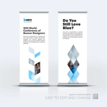 Business vector set of modern roll Up Banner stand design templa Stock Illustration