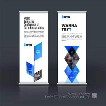 Business vector set of modern roll Up Banner stand design templa Stock Illustration