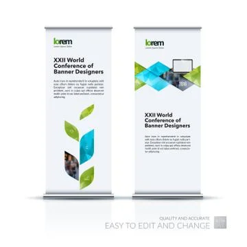 Business vector set of modern roll Up Banner stand design templa Illustration