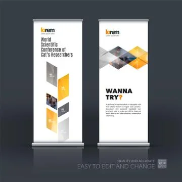 Business vector set of modern roll Up Banner stand design templa Illustration