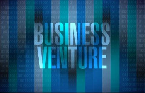 Business venture binary sign concept Illustrazione stock