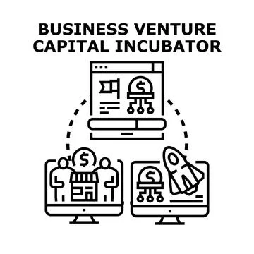 Business venture capital incubator program launching new startup 스톡 일러스트