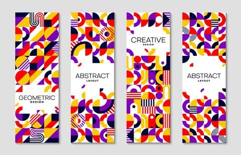 Business vertical banners with geometric pattern Stock Illustration