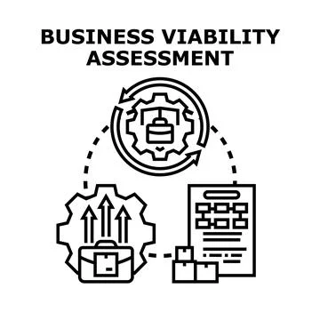 Business viability assessment process evaluating strategy and growth イラスト素材