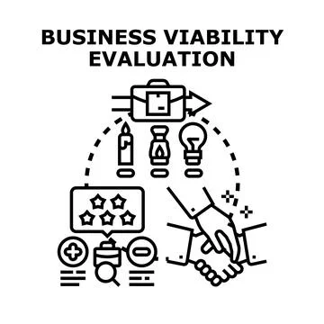 Business viability evaluation concept managing risk strategy 库存插图
