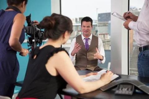 Business video interview Stock Photos