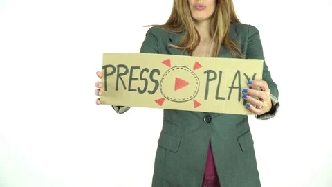 Business video - Press play button Stock Footage 73490373