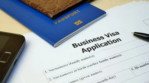 Business Visa document with passport, apply and permission for foreigner country Video stock 90711442