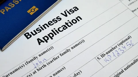 Business Visa document with passport, apply and permission for foreigner country Video stock 93390052