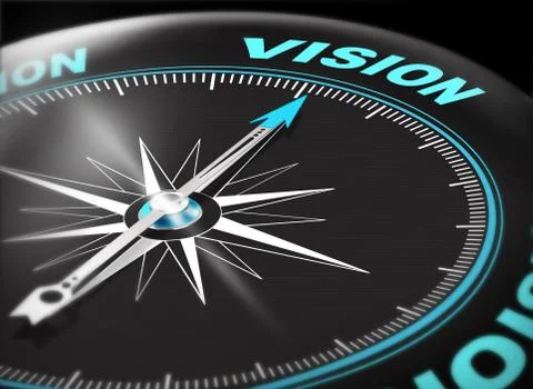 Business Vision compass concept 3d Stock Illustration