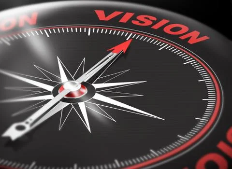 Business Vision compass concept 3d Stock Illustration