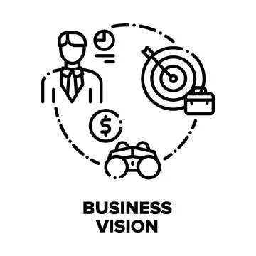 Business Vision Vector Concept Black Illustration 스톡 일러스트