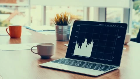 Business visual data analysis technology by creative computer software Stock Footage 158561318