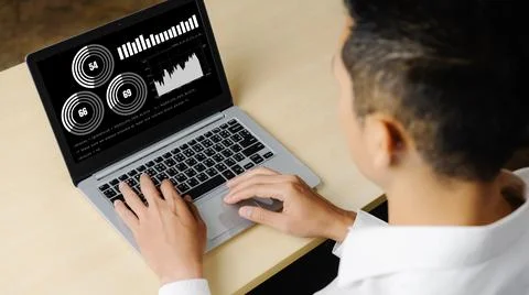 Business visual data analyzing technology by creative computer software 写真素材