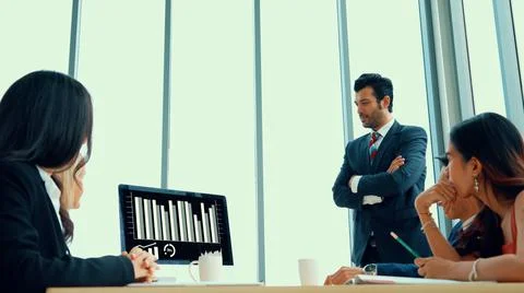 Business visual data analyzing technology by creative computer software 스톡 사진