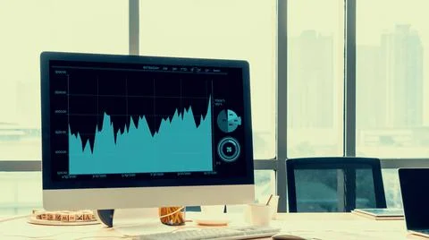 Business visual data analyzing technology by creative computer software 写真素材