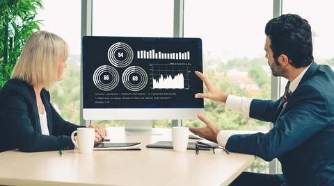 Business visual data analyzing technology by creative computer software 写真素材