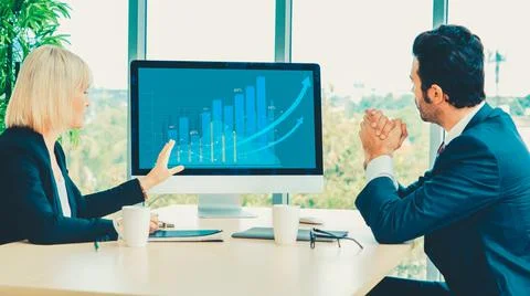 Business visual data analyzing technology by creative computer software 写真素材