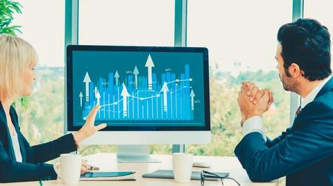 Business visual data analyzing technology by creative computer software 写真素材