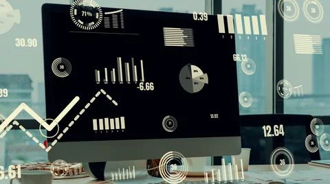 Business visual data analyzing technology by creative computer software 写真素材