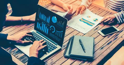 Business visual data analyzing technology by creative computer software 写真素材