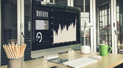 Business visual data analyzing technology by creative computer software 写真素材