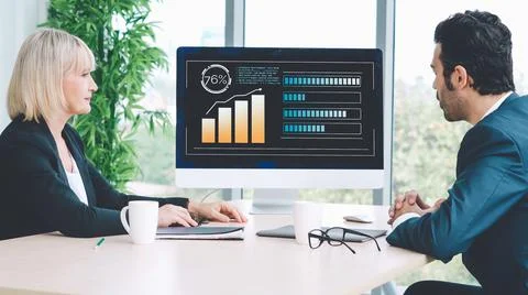 Business visual data analyzing technology by creative computer software 写真素材