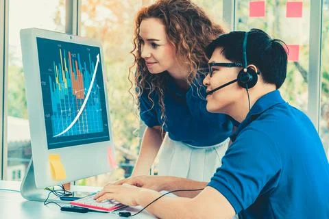 Business visual data analyzing technology by creative computer software 写真素材