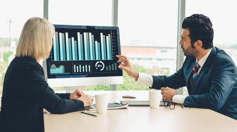 Business visual data analyzing technology by creative computer software 写真素材