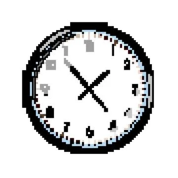 Business wall clock game pixel art vector illustration Illustrazione stock