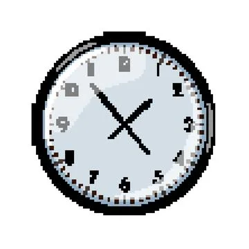 Business wall clock pixel art vector illustration Illustrazione stock