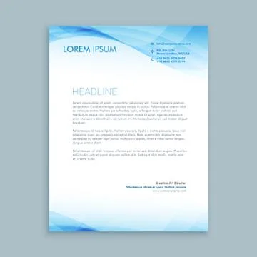 Business wave letterhead template Stock Illustration