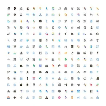 Business, web, and mobile app interface icons set Illustrazione stock