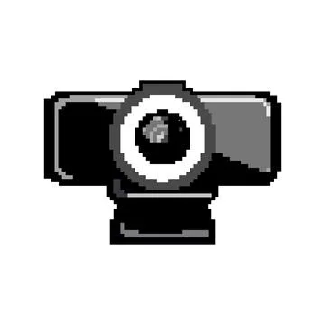 Business web camera game pixel art vector illustration Illustrazione stock