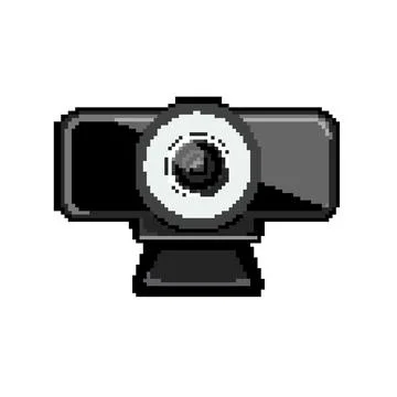 Business web camera pixel art vector illustration Stock Illustration