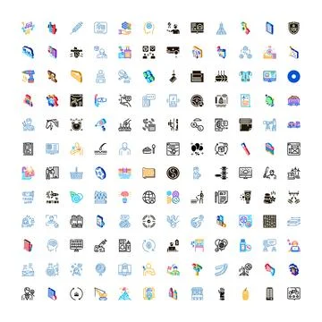 Business web data concept icons collection 스톡 일러스트