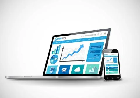 Business web design concept Stock Illustration