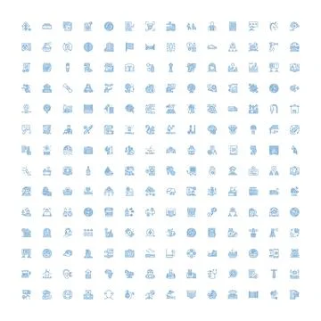Business web elements outlining line icons set Stock Illustration
