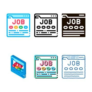 Business web variants site resource job hunting vector icon イラスト素材