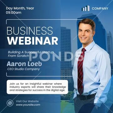 Business webinar featuring aaron loeb ceo of gansevo Template PSD